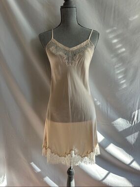 Soma Sensual Silk Cream Lace-Trim Slip